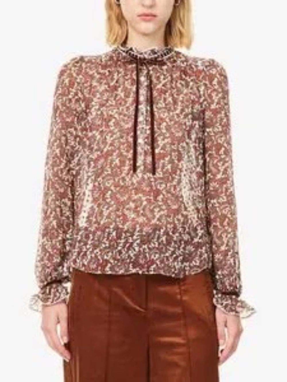 ME+EM Floral Silk Blend Blouse